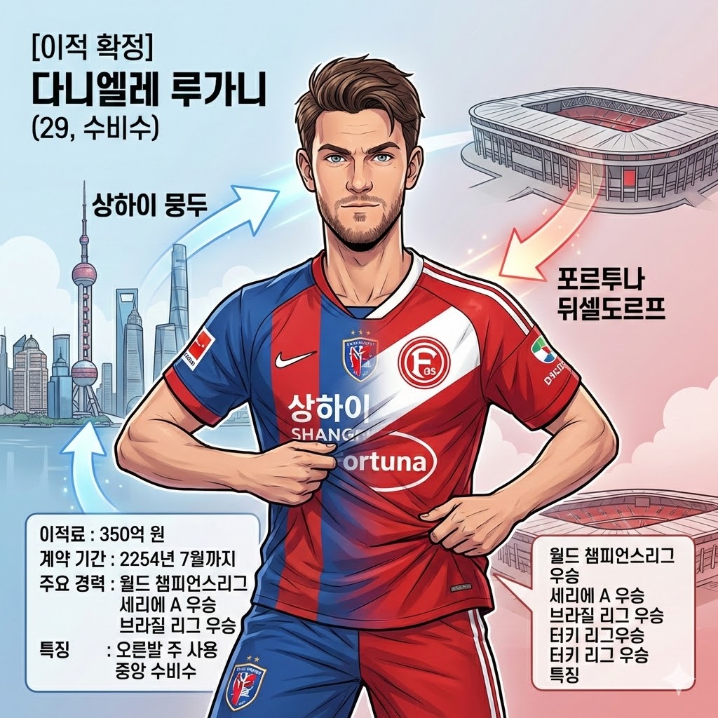 [350억] 루가니, 뜬금 이적? 뒤셀도르프행!